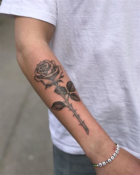 Simple Rose Forearm Tattoos For Women