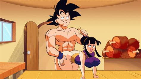 Son Goku Bulking While Exercising With Chichi Dragon Ball Z