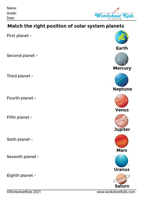 Solar System Worksheets 2nd Grade