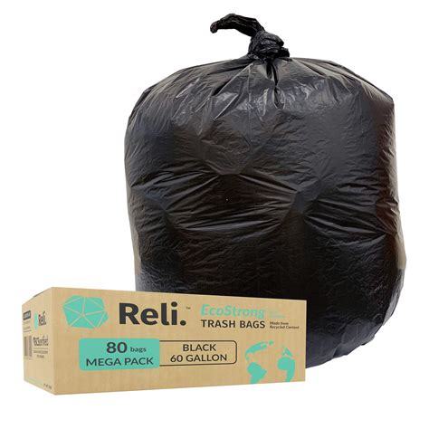 Reli Ecostrong 55 Gallon Trash Bags 80 Count Eco Friendly Recyclable