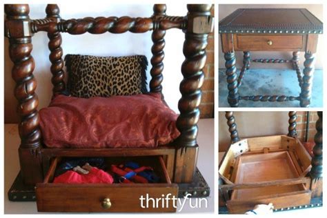 Recycled End Table Canopy Pet Bed | ThriftyFun