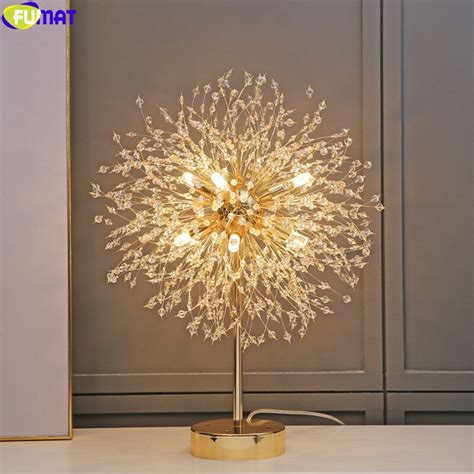 Fumat Crystal K9 Dandelion Ball Desk Lamp G9 Led Table Light Fixture