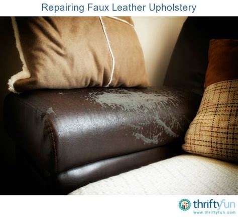 I looked here there seems to be a tutorial and also these guys have this to say: Repairing Faux Leather Upholstery? | Faux leather sofa ...