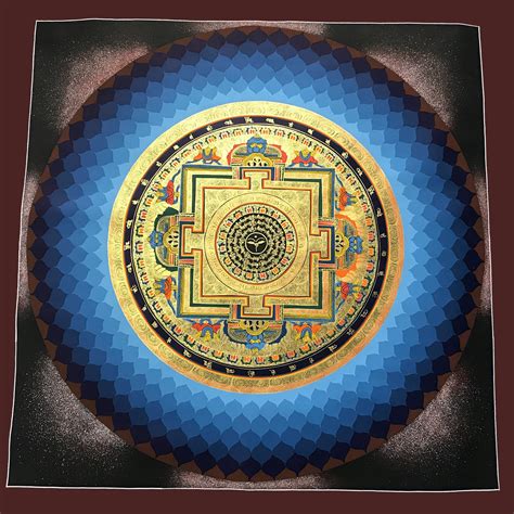 High Quality Round Lotus Mandala Thangka Handpainted In Nepal
