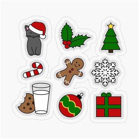 Christmas Stickers Design Sticker For Sale By The Merch Christmas Stickers Printable