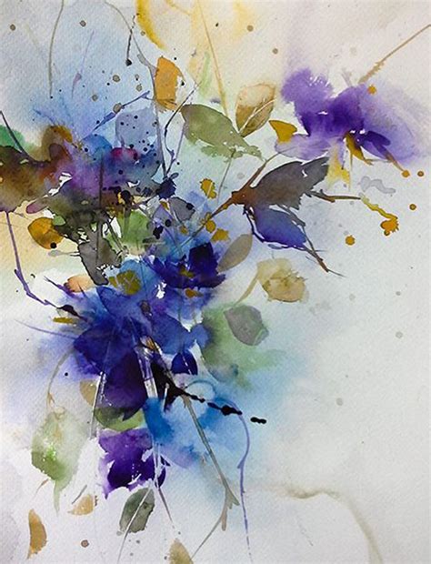 Easy Abstract Watercolor Flowers
