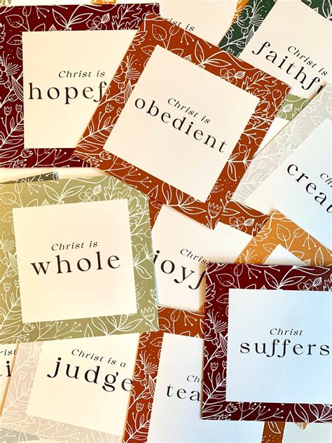 Lds Attributes Of Christ Scripture Cards 25 Attributes Etsy Ireland