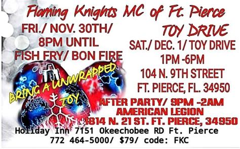 Flaming Knights Motorcycle Club Of Fort Pierce Toy Drive By Lincoln