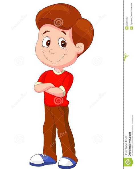 Cute Boy Cartoon Standing Stock Vector Illustration Of