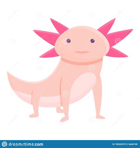 Exotic Axolotl Icon Cartoon Style Stock Vector Illustration Of