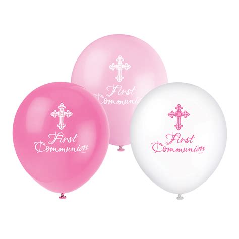 Pink First Communion Balloons Girl First Communion Party Decorations