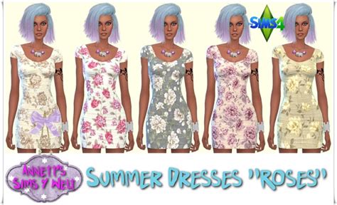 Roses Summer Dresses At Annetts Sims 4 Welt Sims 4 Updates