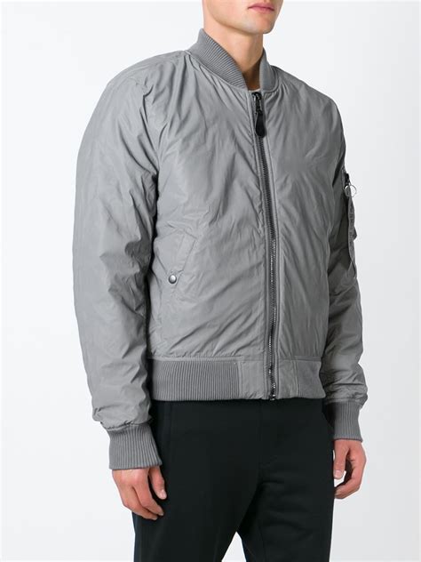 Lyst Alpha Industries Zipped Bomber Jacket In Gray For Men