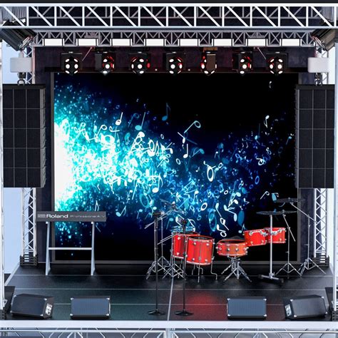 Mini Concert Stage 3 3d Model For Vray