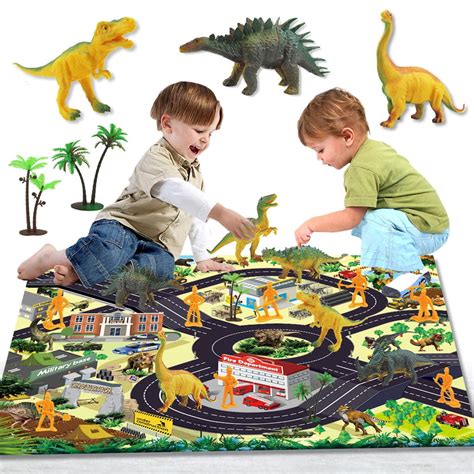 Dinosaur Toys Figure Activity Play Mat Educational Realistic