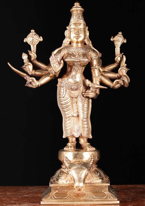 Sold Bronze Standing Durga Statue With 8 Hands 12 91b88 Hindu Gods