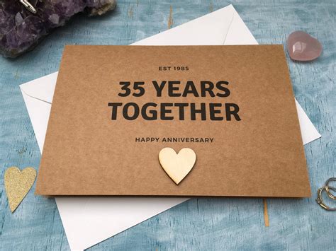 Personalised 35 Year Wedding Anniversary Card 35th Etsy
