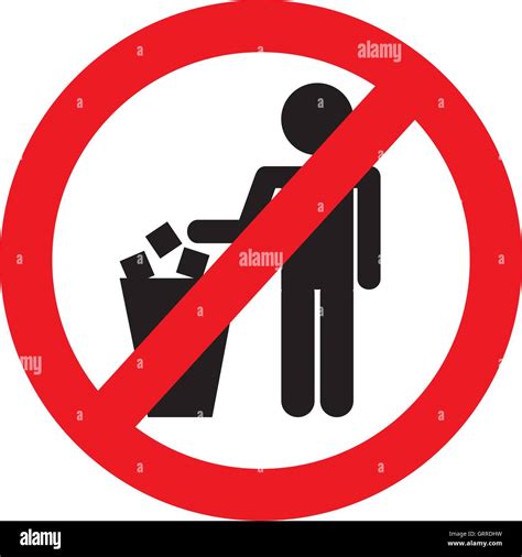 No Littering Prohibition Sign Stock Vector Image And Art Alamy