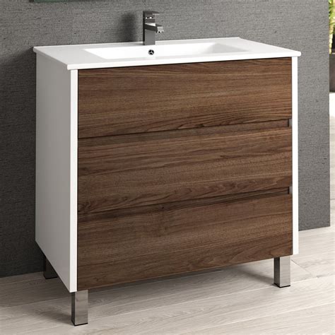 Eviva Majesty 32 Bathroom Vanity With White Integrated Sink In Dark