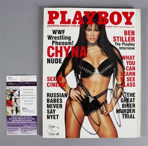 Chyna Signed Playboy Magazine WWE Wrestling COA JSA Memorabilia Expert