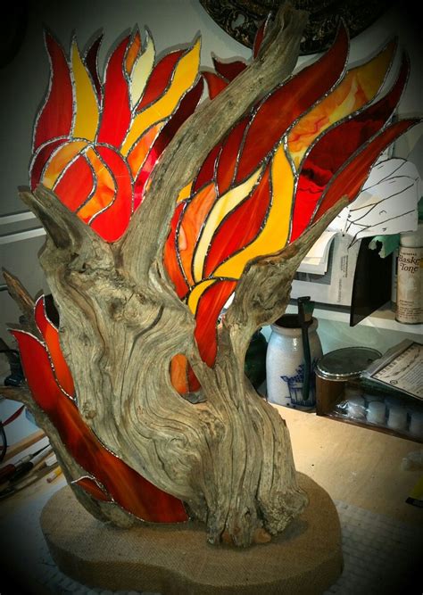 I Named This Piece Burning Driftwood I Completed This Piece On 7 30 2016 Stained Glass Wall