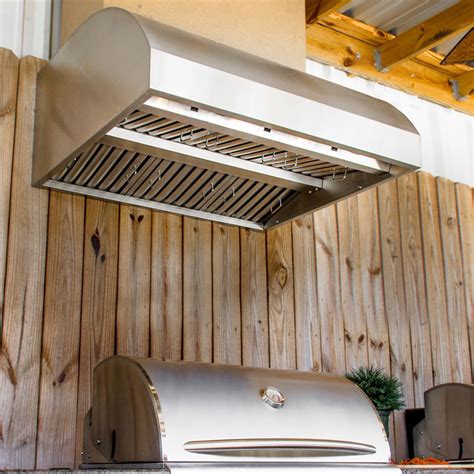Whoever does it should follow these steps don't downsize the ducts: Blaze 42-Inch Stainless Steel Outdoor Vent Hood