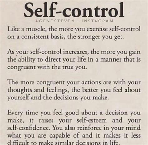 If You Have Self Control Your Quality Of Life Improves Dramatically
