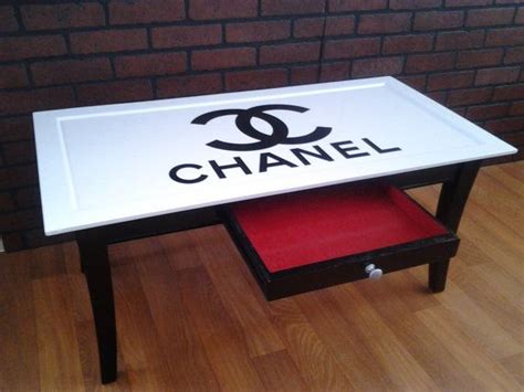 Chanel Solid Wood Coffee Table With Drawer Black And White Chanel
