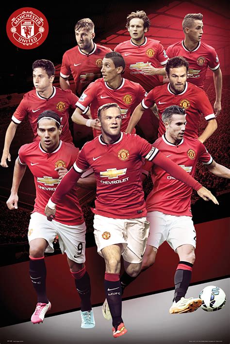 Манчестер юнайтед / manchester united. Manchester United, Players Montage Poster 14/15 - Buy Online SoccerMadUSA.com