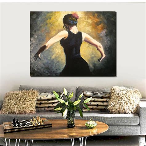 Figure Oil Paintings Proud Flamenco Dancer Handmade Canvas Art For