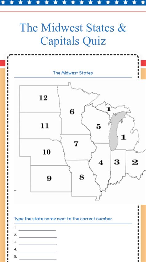 Printable Midwest States And Capitals Worksheet Printable Templates