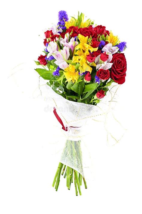 Colorful Flowers Bouquet Isolated On White Stock Photo Image Of