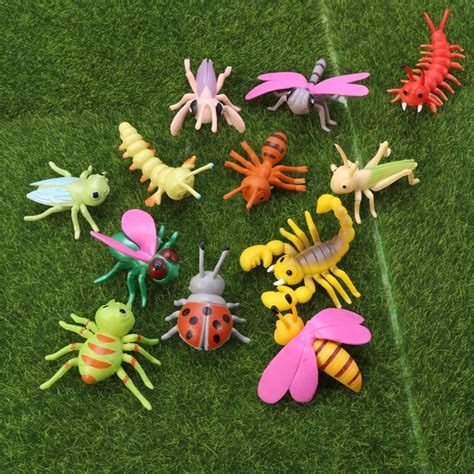 12pcs Simulation Insects Model Soft Plastic Mini Animal Toy Animal