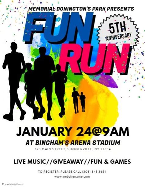 Fun Run Flyer Fun Run Charity Poster Fun