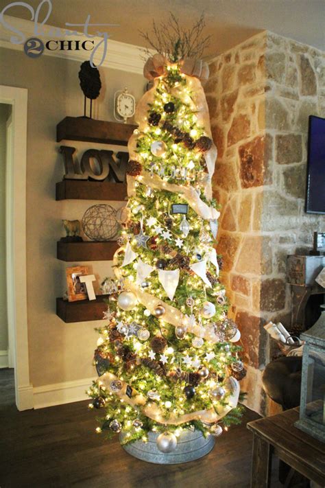 You may have come across many ideas for a rustic room or table decor. How to Decorate a Rustic Christmas Tree - Shanty 2 Chic
