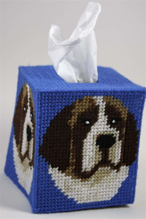 Plastic Canvas-St. Bernard Tissue Topper Plastic-Canvas-Kits.Com
