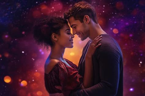 Premium Ai Image Happy Young Couple Looking At Each Other Against