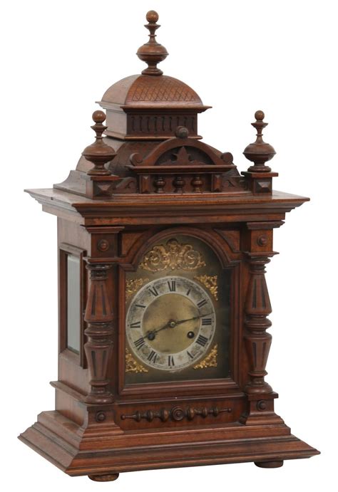Lot German Walnut Mantel Clock