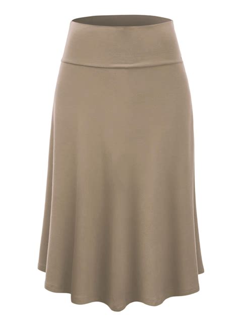 Made By Johnny MBJ WB1105 Womens Lightweight Fold Over Flared Midi
