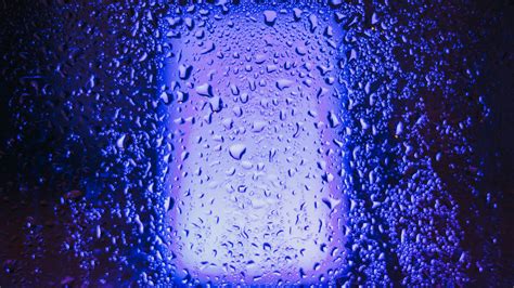 Download Wallpaper 3840x2160 Glass Wet Neon Drops Rain