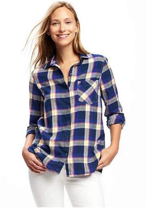 Old Navy Classic Plaid Flannel Shirt For Women Tops