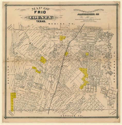 Map Of Frio County Texas New York And Texas Land Company Ltd 1880
