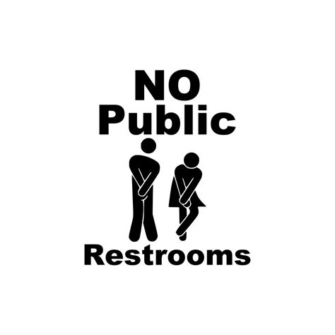 NO Public Restrooms Business Vinyl Window Decal DIY SIGN