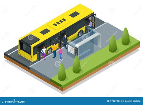 Isometric Yellow Tractor With Backhoe And Loader Toy Isolated On White