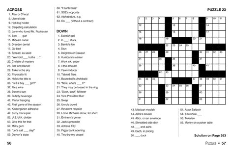 Printable Universal Crossword Puzzle Today Printable Crossword Usa