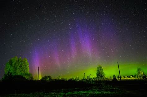 Blue Purple And Green Aurora Electrify Northern Sky