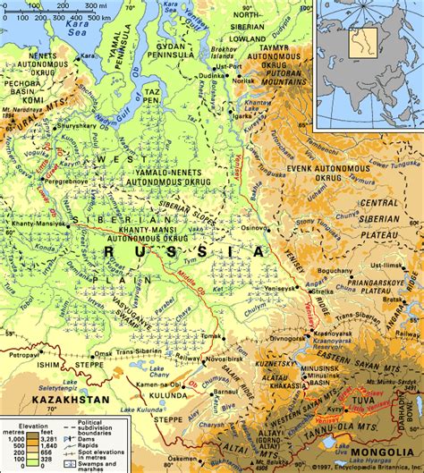 European Russia Rivers Map Foto Kolekcija