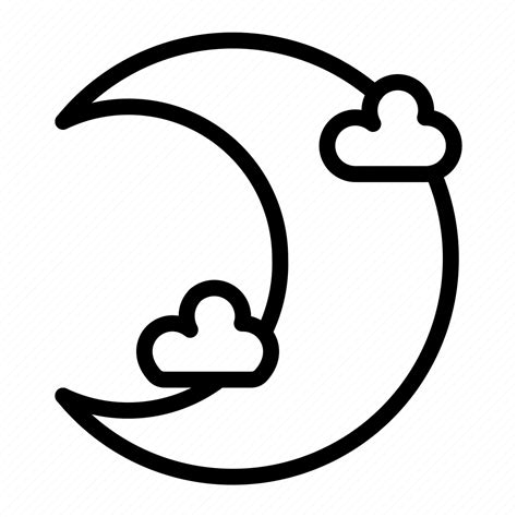 Cloud Moon Cloudy Night Icon Download On Iconfinder