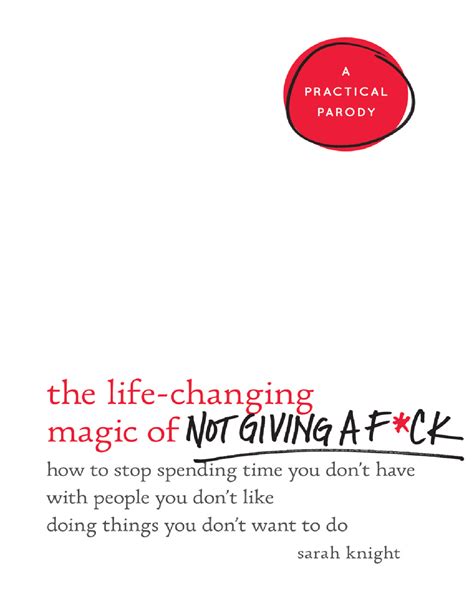 The Life Changing Magic Of Not Giving A Fck By Sarah Knight Docsity