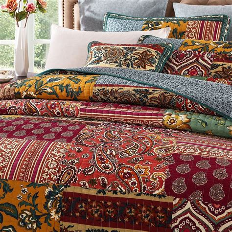 We've got you covered (literally)! DaDa Bedding Collection Reversible Bohemian Real Patchwork ...